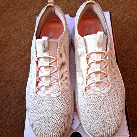 Women`s Skechers GO Walk Arch Fit - Crystal Waves Sneaker 124882-TPPK Taupe/p 10 - Picture 9 of 15